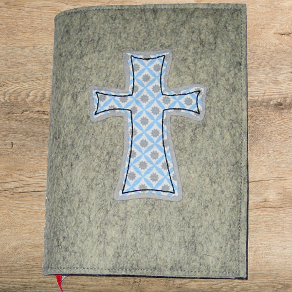 Stickdatei Kreuz als Doodle-Applikation 10x10cm Stickrahmen