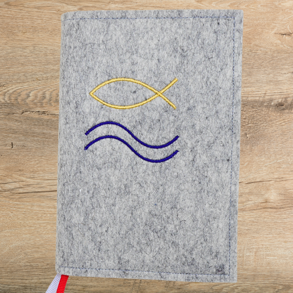 Preview: Stickdatei Fisch mit Welle Ichthys für 10x10cm Stickrahmen