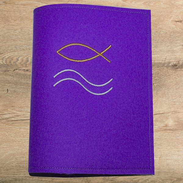 Stickdatei Fisch mit Welle Ichthys für 10x10cm Stickrahmen