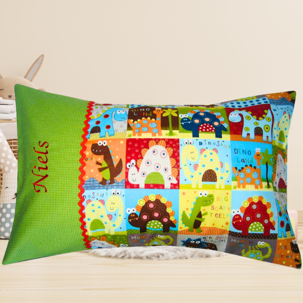 Namenskissen - Hülle 30x50 cm mit Wunschname bestickt