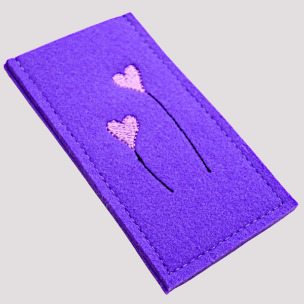 Etui für Tabletten | Pillenetui | Pillenhülle | Pillentasche lila aus Wollfilz bestickt -sofort lieferbar-