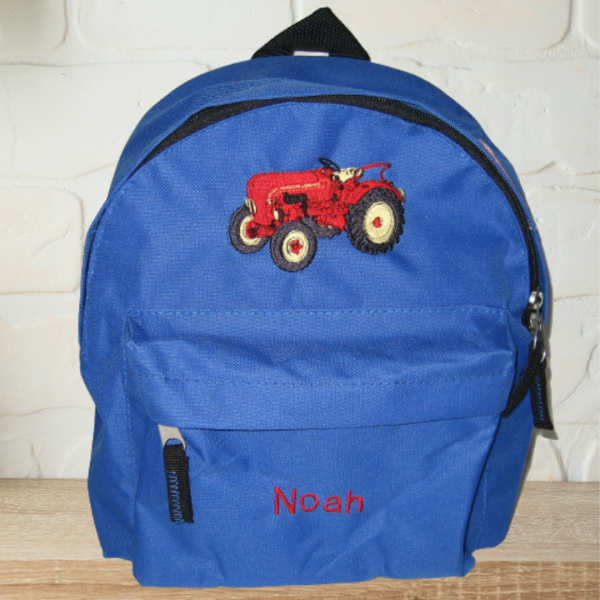 Kindergartenrucksack mit Wunschmotiv und Name bestickt Farbe: royalblau -personalisiert-