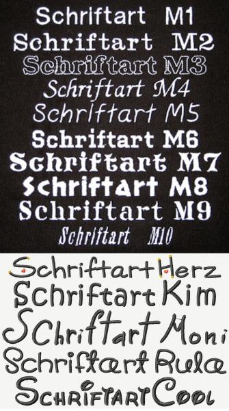 Schriftartenauswahl