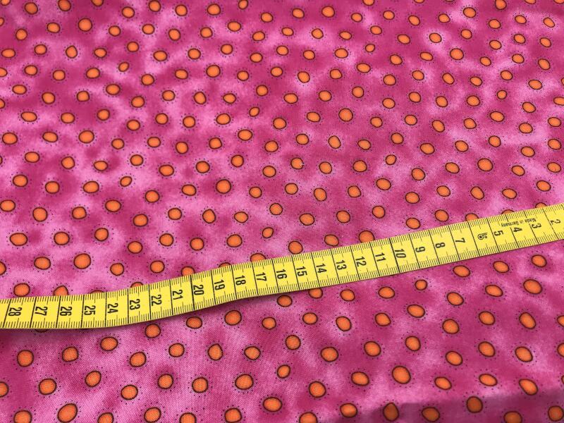 0,95 m Baumwollstoff Punkte Kreise orange pink meliert Motivstoff Webware - stoff-1130 - Reststück