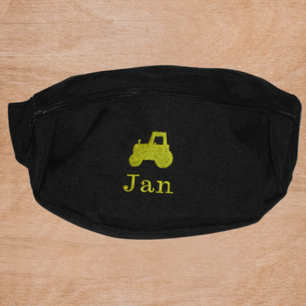 Gürteltasche schwarz bestickt Traktor