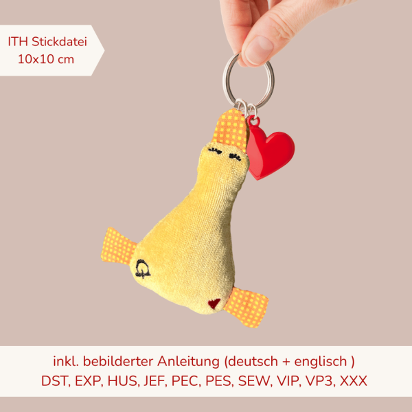 4 kleine Enten Stickdateien im Spar-Set ITH "Alle meine Entchen" für den 10x10 cm Stickrahmen