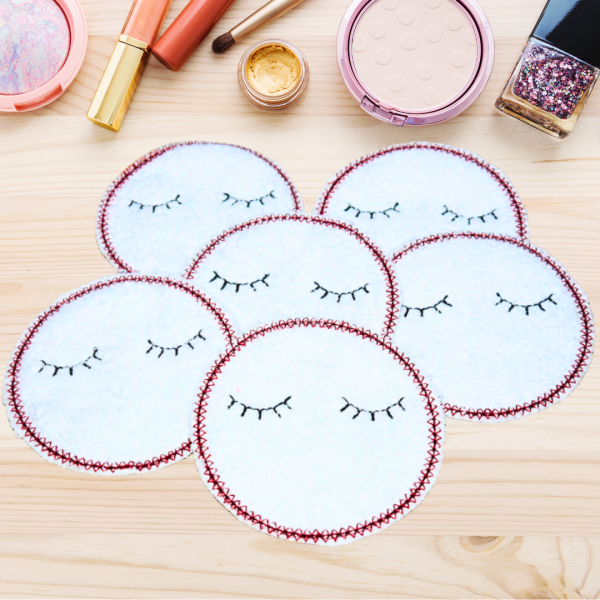 ITH Stickdatei Abschminkpads mit Wimpern für den 10x10cm Stickrahmen S254-08