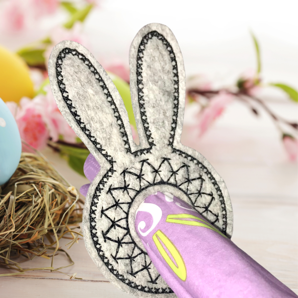 Stickdateien-Set 8 Serviettenringe Hase ITH für den 18x30cm Stickrahmen