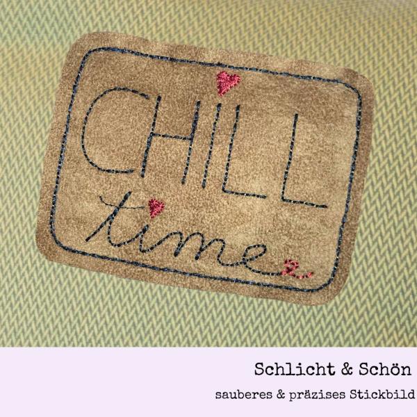Stickdatei Aufnäher CHILL-time für 10x10cm Stickrahmen