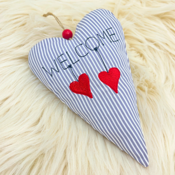 Stickdatei ITH Herz Welcome für den 13x18er Stickrahmen