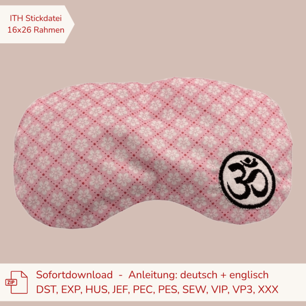 ITH Stickdatei Schlafmaske und Augenmaske für den 16x26 cm Stickrahmen