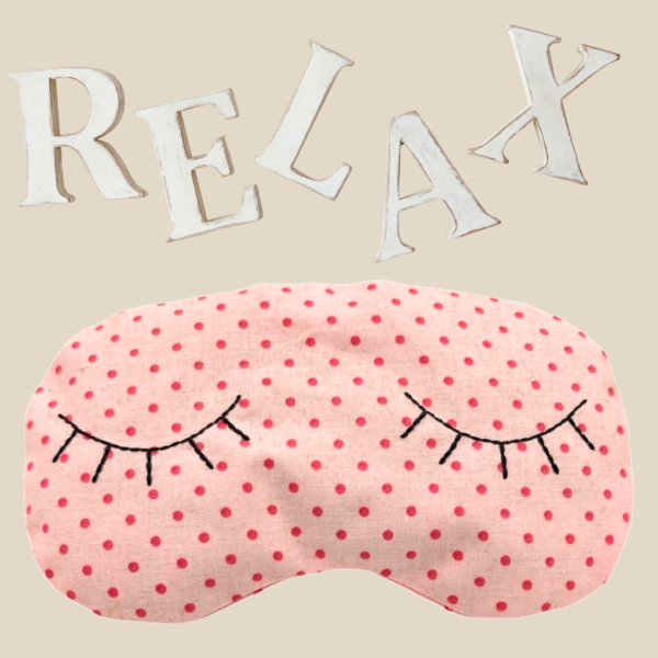 Stickdatei ITH Schlafmaske Augenkissen mit Wimpern bestickt für 16x26 cm Stickrahmen