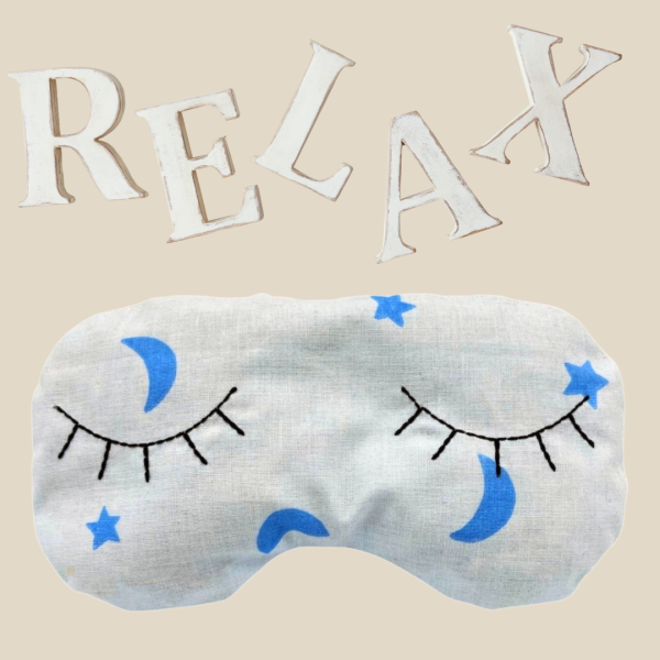 Augenkissen Baumwolle bestickt Wimpern