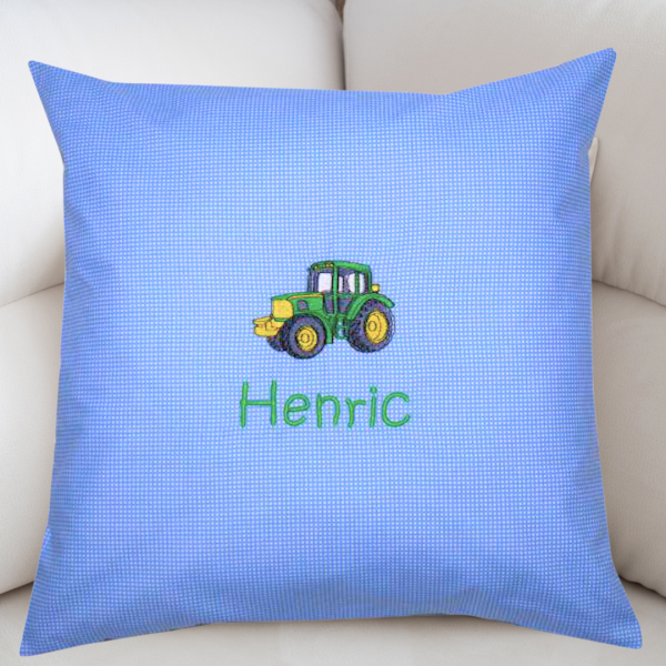 Namenskissen-Hülle mit Wunschname und Stickmotiv bestickt 40x40 cm