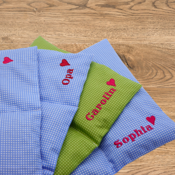 Körnerkissen bestickt mit Wunschname -personalisiert- Größe L