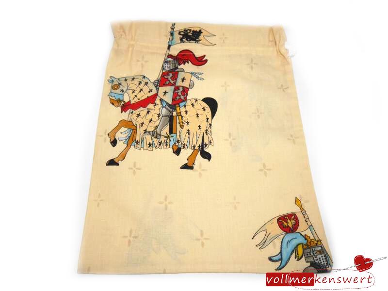 Wäschebeutel "Ritter" mit Namen bestickt für Kindergartenkinder -personalisiert-