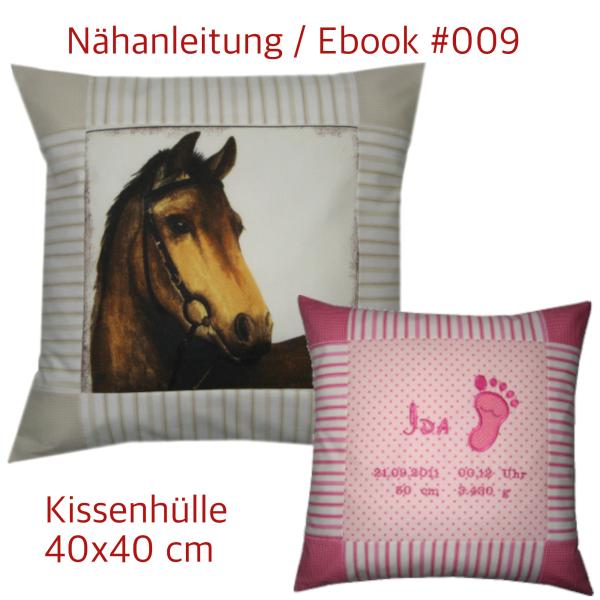 Nähanleitung Patchkissen Kissenhülle selber nähen 40x40cm Ebook #009