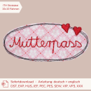 Stickdatei Doodle-Rahmen Herzen "Mutterpass" 10x10 cm | Applikation