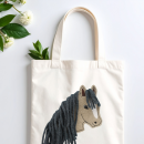 Stickdatei Pferdekopf 3-D-Doodle-Applikation mit Fransenmähne für 10x10cm Stickrahmen