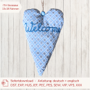 Stickdatei ITH-Herz Welcome für 13x18 cm Stickrahmen