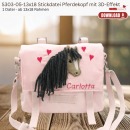 Stickdatei Pferdekopf 3-D-Doodle-Applikation mit Fransenmähne | 13x18 | Sofortdownload | für Schultüte & Kindergartentasche | DST, EXP, HUS, JEF, PEC, PES, XXX, SEW, VIP, VP3