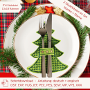 2 ITH-Stickdateien im Set Serviettenhalter + Bestecktasche | Weihnachtsbaum |Tannenbaum | Tischdeko | 13x18 cm Stickrahmen