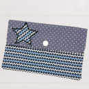 Kosmetiktasche mit Stern als Doodle-Symbol bestickt mit Druckknopf