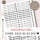 46 Kerzentattoos Schön, dass du da bist PDF Vorlage zum Ausdrucken - Wasserschiebefolie - Stabkerzen - 