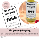 Druckvorlage Ein guter Jahrgang 1966 Weinbanderole und Weinetikett zum Geburtstag PDF Bastelvorlage zum Ausdrucken DIY