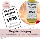 Druckvorlage Ein guter Jahrgang 1976 Weinbanderole und Weinetikett zum Geburtstag PDF Bastelvorlage zum Ausdrucken DIY