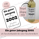 Druckvorlage Ein guter Jahrgang 2002 Weinbanderole und Weinetikett zum Geburtstag PDF Bastelvorlage zum Ausdrucken DIY