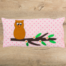 kleines Kirschkernkissen Eule auf Ast bestickt -sofort lieferbar-