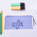 Mäppchen / Etui mit Flugzeug bestickt